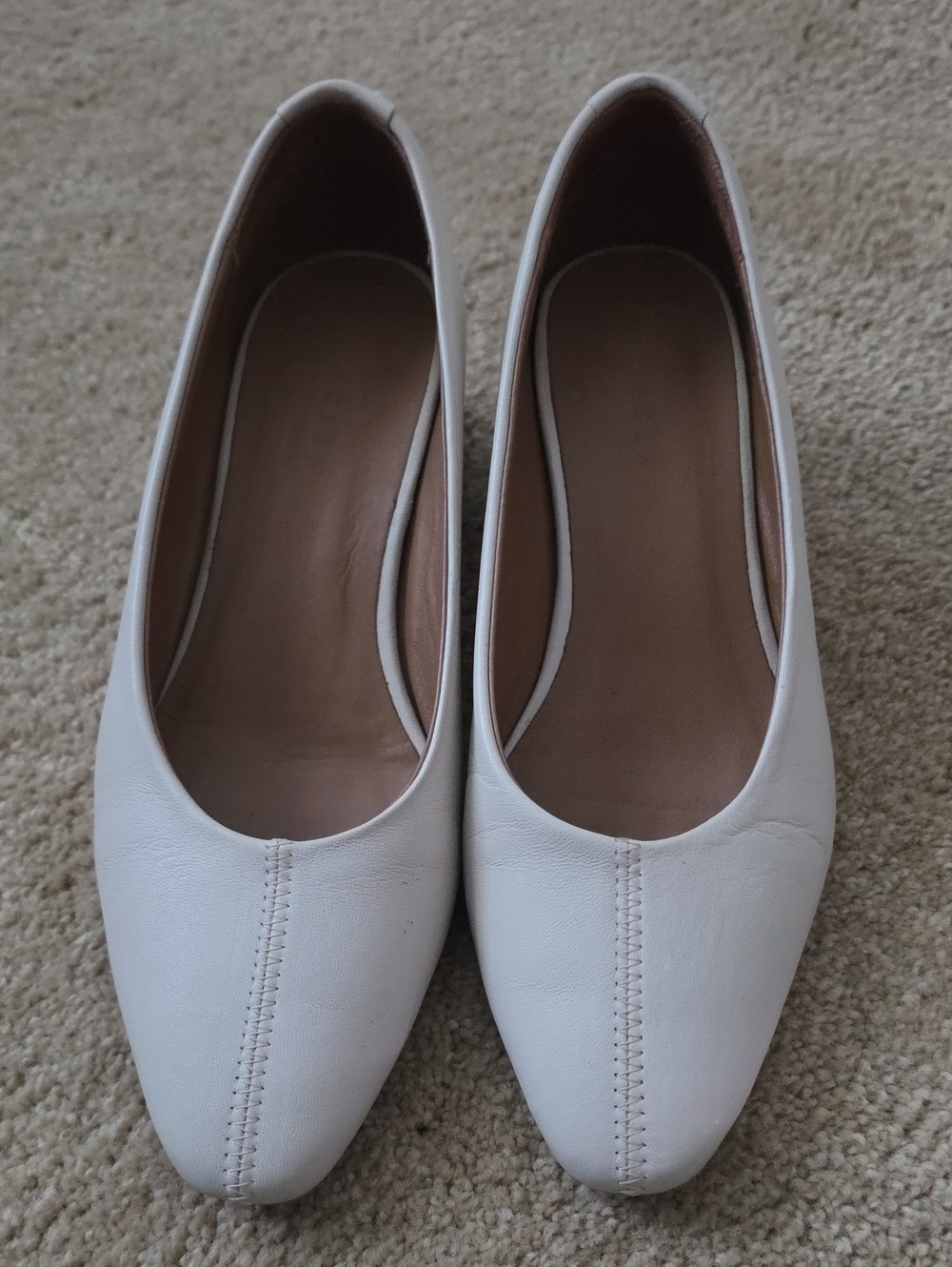 Jigsaw Classic Women's White Leather Ballet Flats